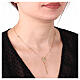 Collana dorata Amen charm cuore con croce zirconi bianchi argento 925 s2