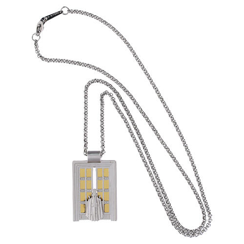 Silver necklace with Holy Door pendant, Jubilee 2025, Endless 3