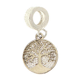 Sterling silver Tree of Life charm, filigree and rhodium-plated finish