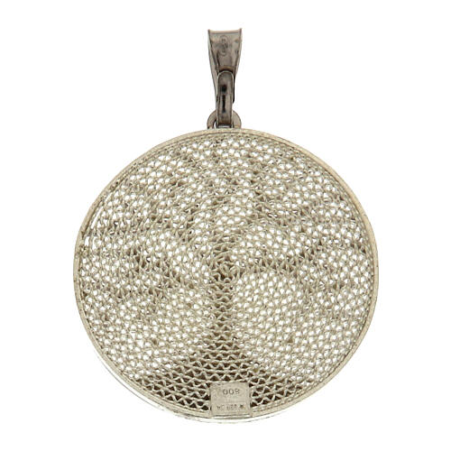 Pendant 2.5 cm filigree Tree of Life rhodium-plated 925 silver 2