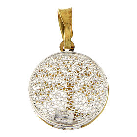 Colgante 1,5 cm filigrana árbol de la vida dorado plata 925 rodiado
