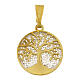 Colgante 1,5 cm filigrana árbol de la vida dorado plata 925 rodiado s1