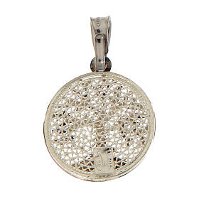 Colgante filigrana plata 925 árbol de la vida 1,5 cm rodiado