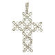 Pendentif croix gemme rouge et filigrane argent 925 s2