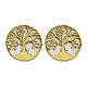 Gold-plated Tree of Life earrings with rhodium-plated 925 silver filigree s1