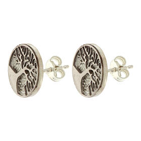 925 silver filigree Tree of Life earrings, rhodium-plated