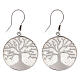 Boucles d'oreilles pendantes Arbre de Vie filigrane argent 925 rhodié s1
