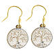 Boucles d'oreilles pendantes en argent 925 rhodié Arbre de Vie doré avec filigrane s2