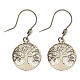 Gold-plated 925 Silver Filigree Tree of Life Dangle Earrings s1
