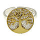Anillo ajustable plata 925 con filigrana y árbol de la vida dorado s2