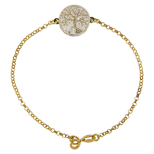 Golden bracelet with Tree of Life medal, 925 silver filigree 2