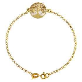 Bracciale dorato albero della vita con filigrana argento 925