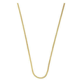 Cadena 40 cm estilo gourmet con corte de diamante dorada de plata 925