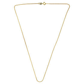 Cadena 40 cm estilo gourmet con corte de diamante dorada de plata 925