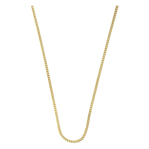 Corrente de prata dourada estilo gurmet com corte em diamante 50 cm de prata 925 1