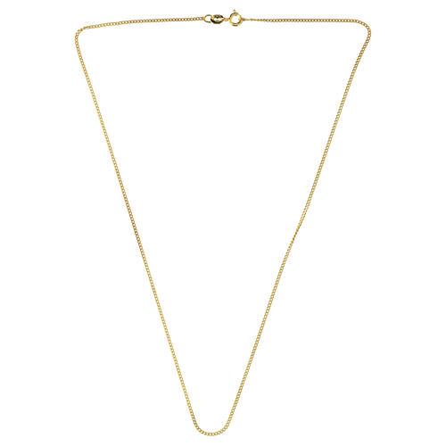 Corrente de prata dourada estilo gurmet com corte em diamante 50 cm de prata 925 2