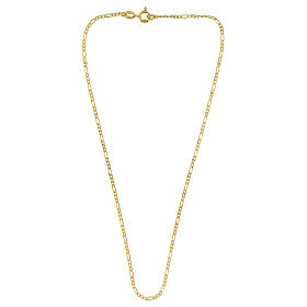 Halskette 40 cm – vergoldete Figarokette aus 925er Silber