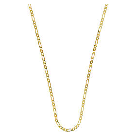 Chaîne Figaro dorée 40 cm argent 925