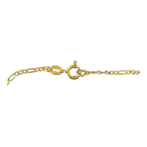 Corrente figaro dourada 40 cm prata 925 3