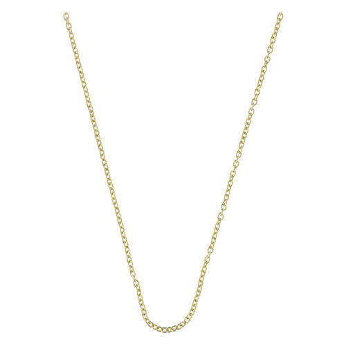 Cadena dorada forzatina con eslabones planos 60 cm plata 925 1