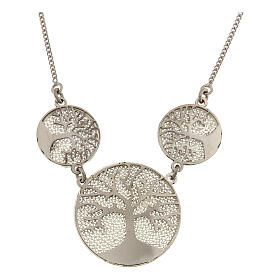 Necklace with three Tree of Life pendants, 925 silver filigree