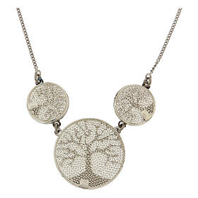 Necklace with three Tree of Life pendants, 925 silver filigree