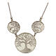 Necklace with three tree of life pendants in 925 silver filigree s1