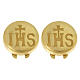 Golden Button Cover 925 Silver Engraved with JHS s1