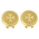 Maltese Cross Button Covers Gold-Plated 925 Silver s1