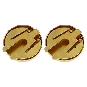 Copribottone incisione dorato monogramma mariano argento 925
