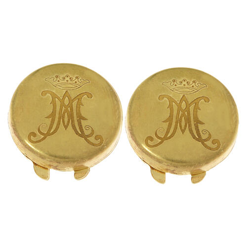 Cobre-botões com gravação dourada monograma mariano prata 925 1