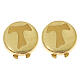 Copribottone dorato incisione croce Tau argento 925 s1