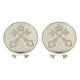 925 silver button covers with Holy See Coat of Arms engraving s1