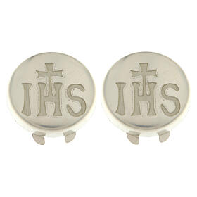 Copribottone incisione JHS argento 925