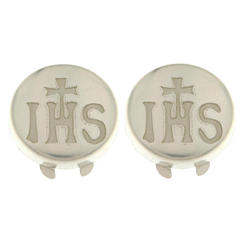 Copribottone incisione JHS argento 925 1