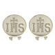 Copribottone incisione JHS argento 925 s1
