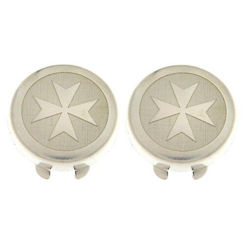 Copribottone croce argento 925 di Malta 1