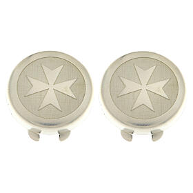 925 Silver Maltese Cross Button Cover