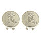 925 silver button cover with Marian monogram engraving s1