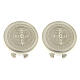 925 silver button covers with St. Benedict cross s1