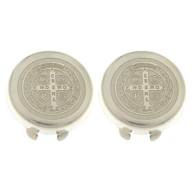 Copribottone croce San Benedetto argento 925