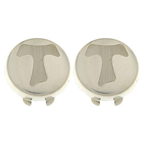 Copribottone croce Tau incisa argento 925