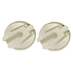 Copribottone croce Tau incisa argento 925