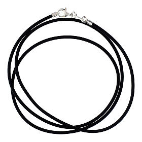 60 cm Black Rubber Cord with 925 Silver Closure