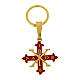 Colgante dorado cruz esmaltada roja PAX alfa y omega plata 925 s1