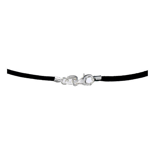 Cordino 60 cm nero in seta con chiusura in argento 925 2