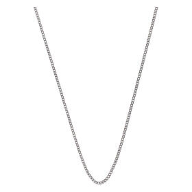 Chaîne gourmette en argent 925 avec coupe en diamant 50 cm