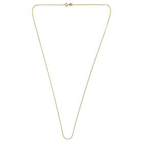 Corrente dourada 60 cm grumet com corte de diamante em prata 925