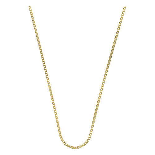 Catena dorata groumette con taglio a diamante 70 cm in argento 925 1