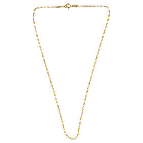 Colar Figaro de 45 cm em prata dourada 925